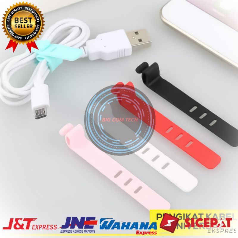 Pengikat Kabel Data Charger &amp; Kabel Earphone / Headset / Penggulung Cable Data