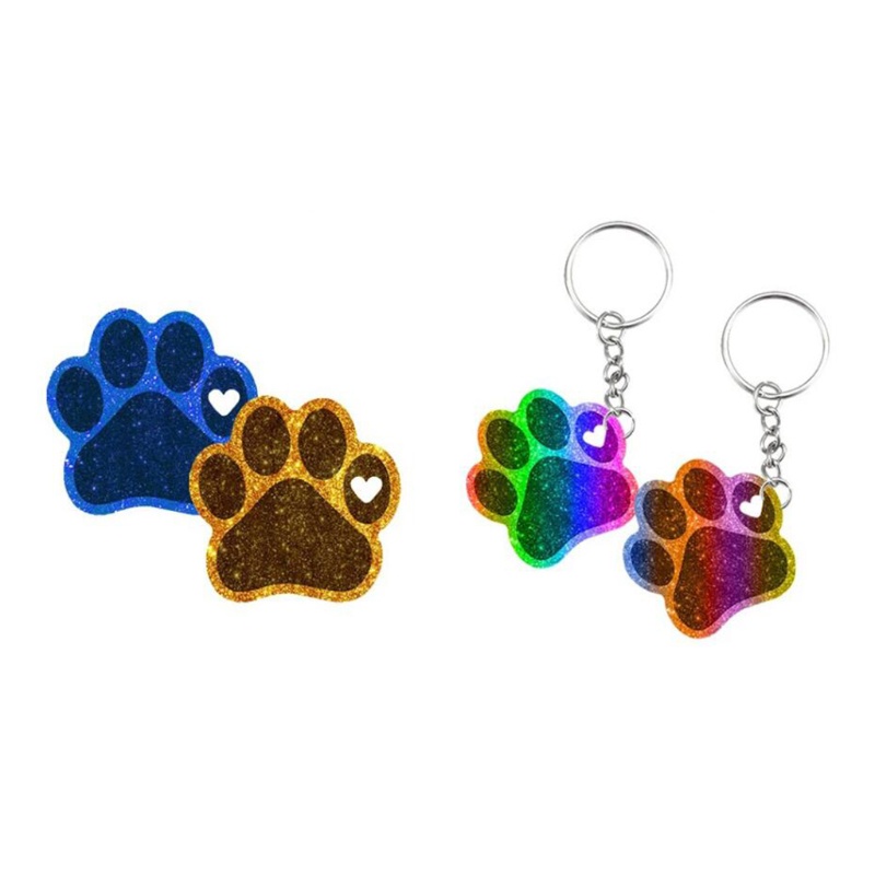 SIY  3Pcs/Set Dog Paw Style Keychain Epoxy Resin Mold Necklace Pendant Silicone Mould