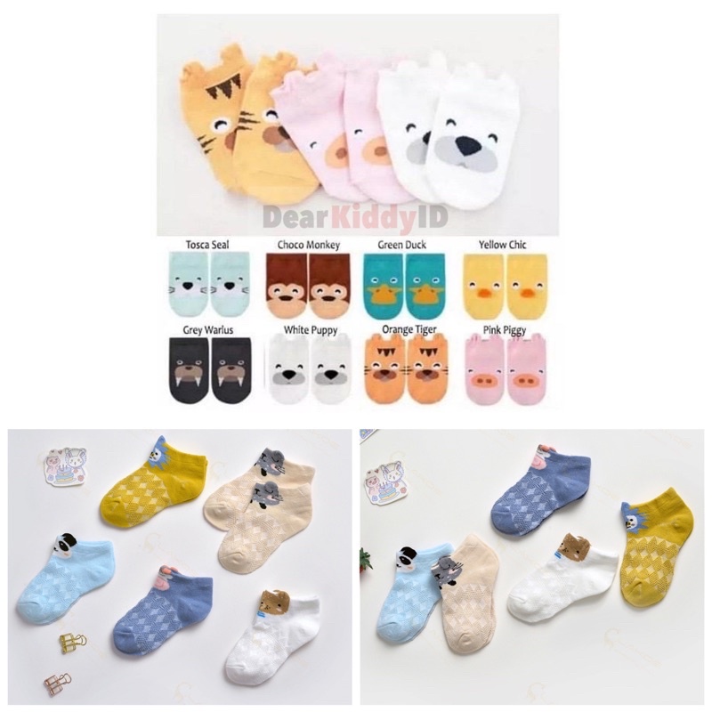 DK 01 Sock Kaos Kaki BAYI PENDEK Karakter Lucu / Kaos Kaki Impor / Kaos Kaki Korea / Socks Kids