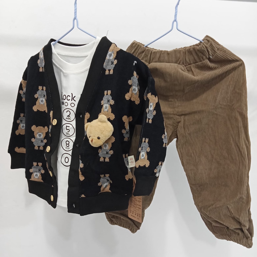 [COD] Baju baby impor premium MOTIF 3DBEAR  baju baby lucu 0-5 tahun/Babylovanta