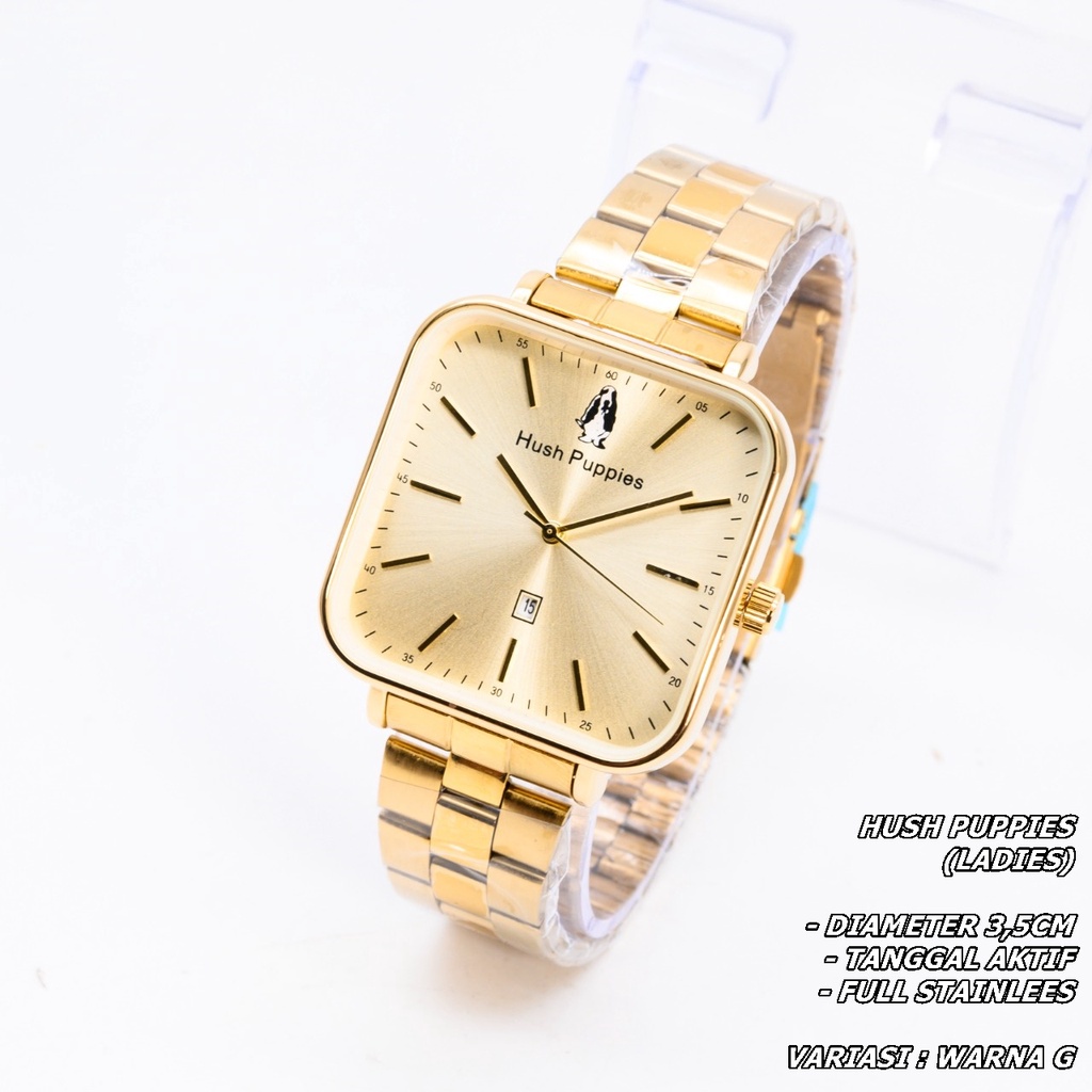 JAM TANGAN WANITA GUESS RANTAI SEGI TANGGAL AKTIF