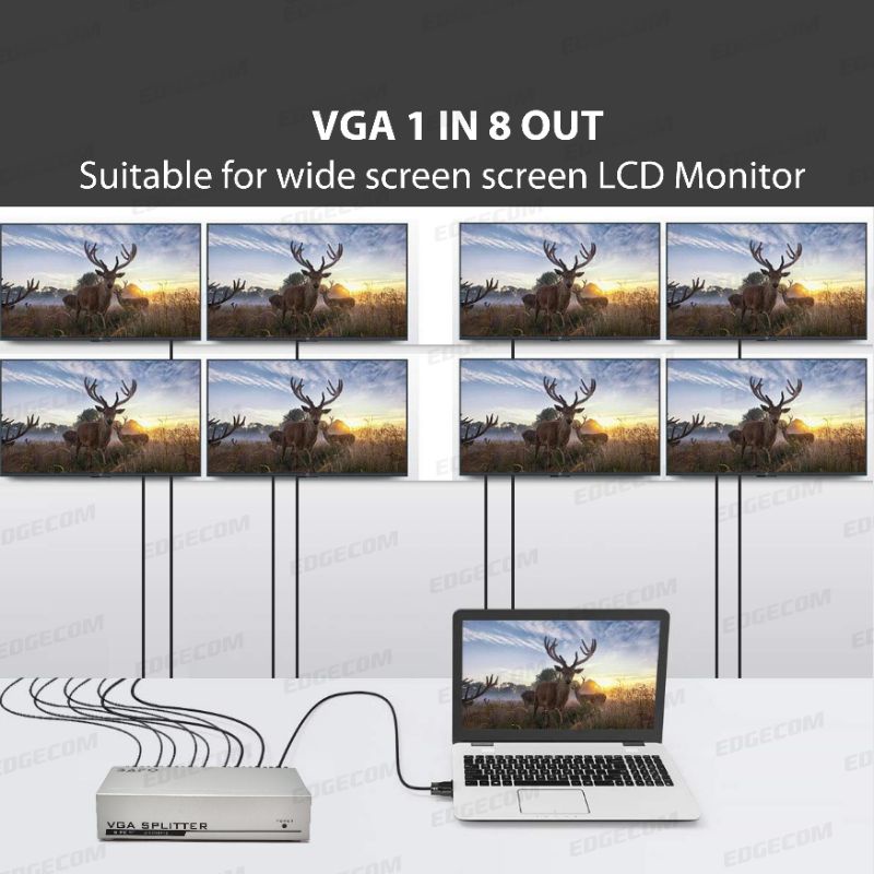 BAFO VGA SPLITTER 8 Port / 1 input to 8 Output 250Mhz