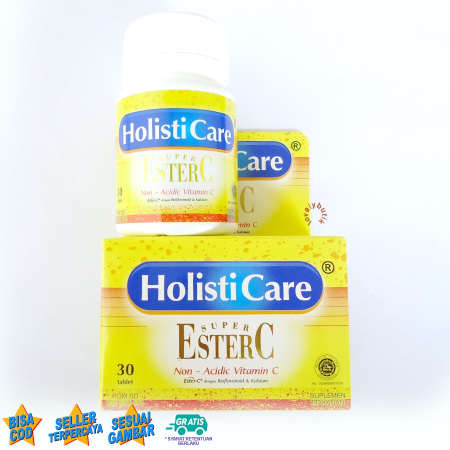 Vitamin C suplemen Daya Tahan Tubuh Dewasa Holisti Care Super 3Ster C Non Acidic Vitamin C Isi 30 Tablet Lovelybutik