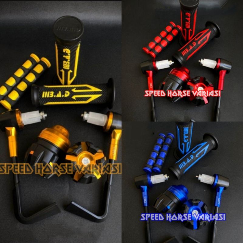 Paket 4in1 Proguarl L+Handhrip Bad panah+jalu as roda+karet Handle untuk semua motor