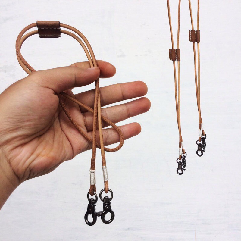 [Handmade] "Exclusive" Strap Mask Tali Konektor Masker Kait Bahan Kulit Sapi Asli Premium Leather