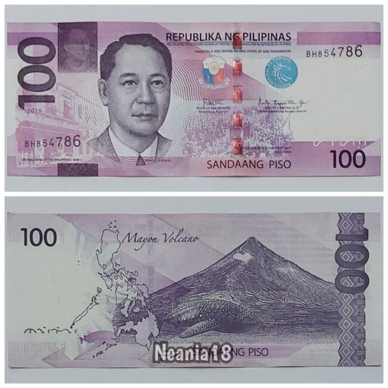 Koleksi Peso Pilipina Pecahan 100 50 Dan 20 Peso