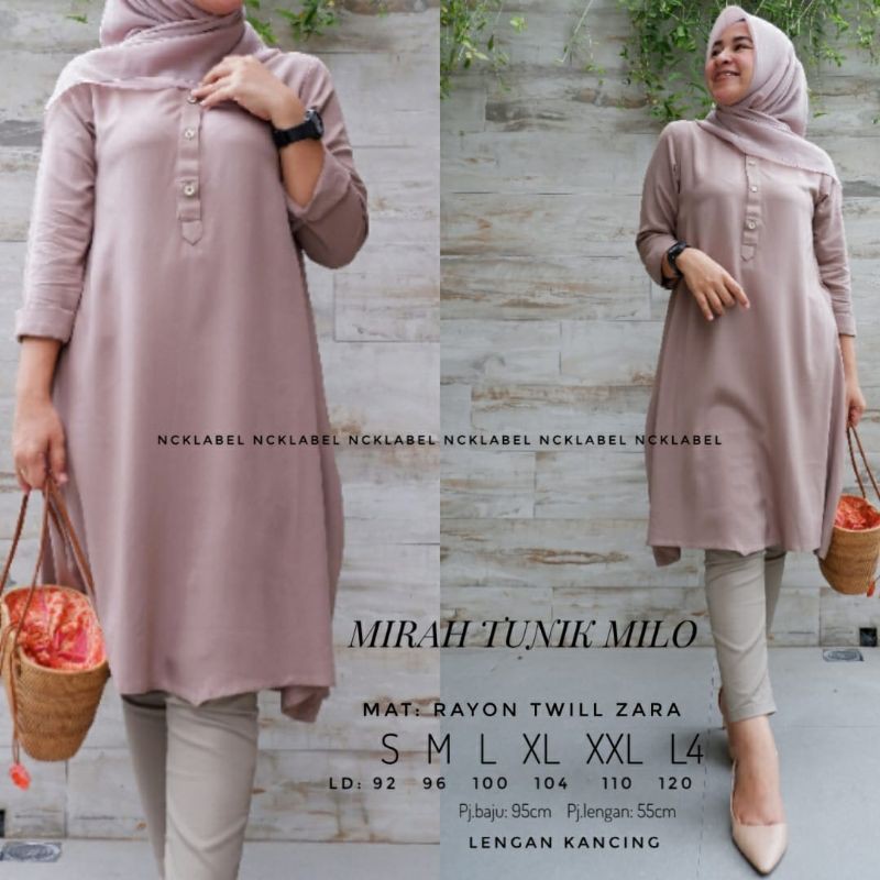 KUALITAS PREMIUM DAILY OOTD OFFICE ATASAN WANITA MUSLIM TUNIK IMPORT MIRAH BUSUI RAYON TWILL ZARA