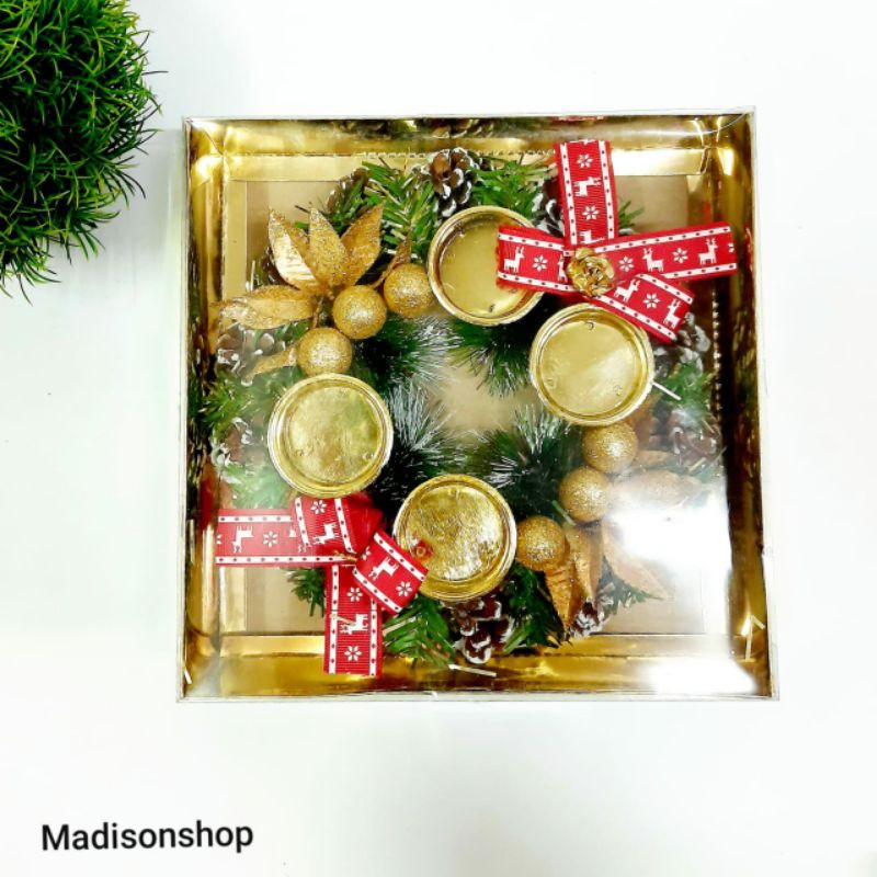 TEMPAT LILIN NATAL MALAIKAT EMAS CHRISTMAS CANDLE ANGEL GOLD