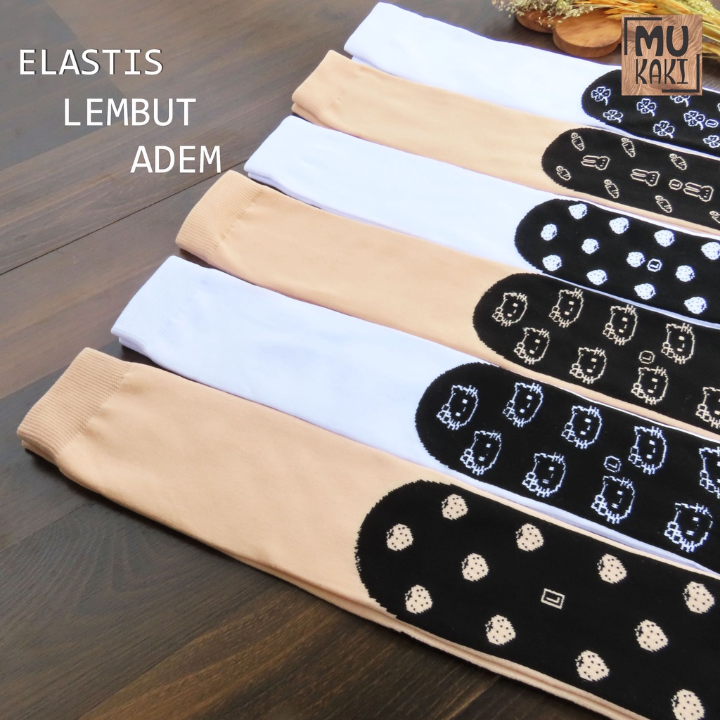 Kaos Kaki Jempol Muslimah Telapak Hitam Motif Karakter Mukaki