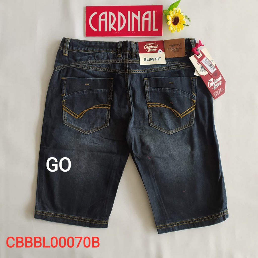 gof CARDINAL CBBBL-1 Celana Pendek Jeans Bermuda Casual Sobek Slimfit Reguler Fit Cowok Dewasa