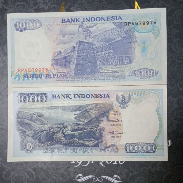 uang kertas kuno Indonesia1000 rupiah lompat batu