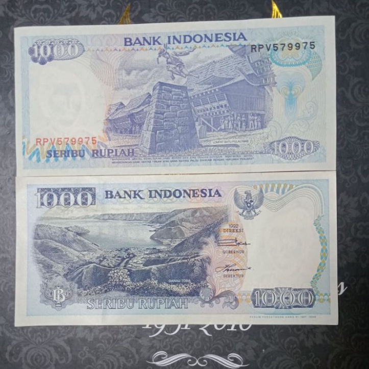 

uang kertas kuno Indonesia1000 rupiah lompat batu