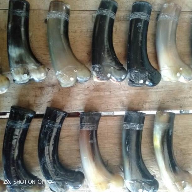 [KODE BARANG 7265] Gagang golok bedog tanduk ukir manuk