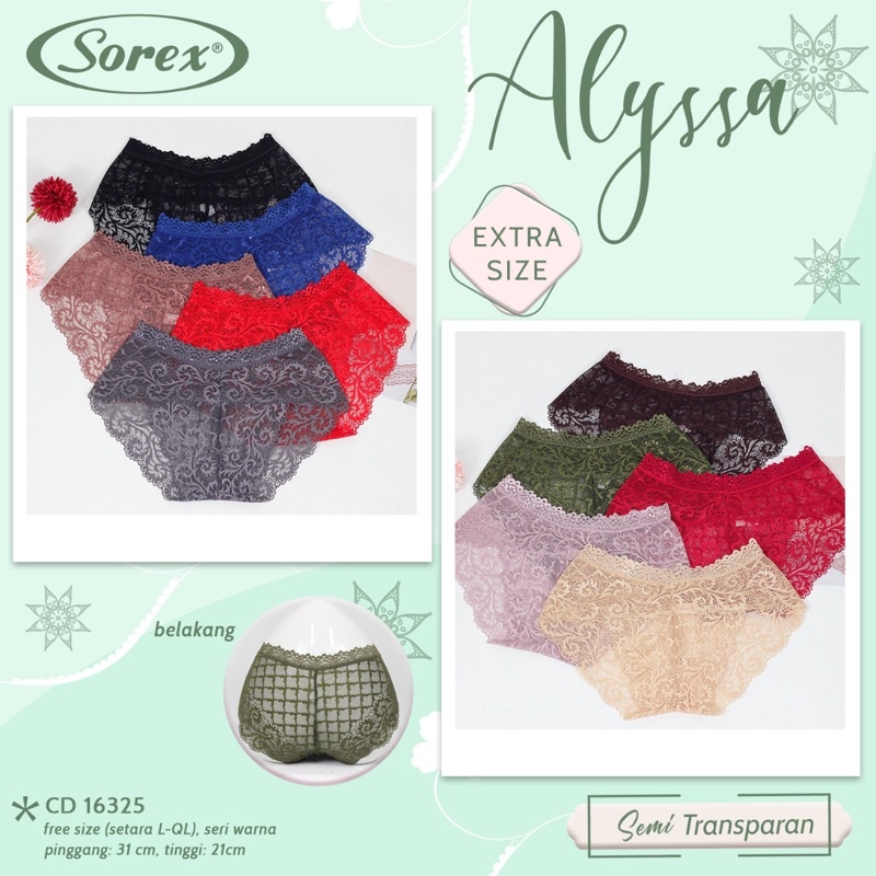 CD | Celana Dalam Wanita Semi Transparan SOREX 16325 Freesize