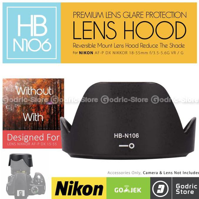 Lens Hood Hb N106 For Nikon Af P Dx Nikkor 18 55mm F 3 5 5 6g Vr G Lagi Diskon Shopee Indonesia