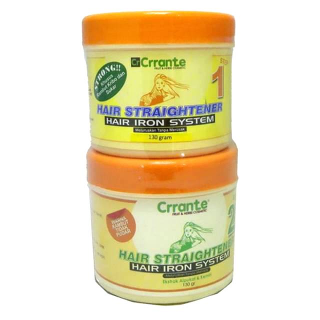 130 Gram Sepasang Crrante Hair Straightener Cream Step 1 & Step 2 / Obat Rebonding / Obat Smoothing
