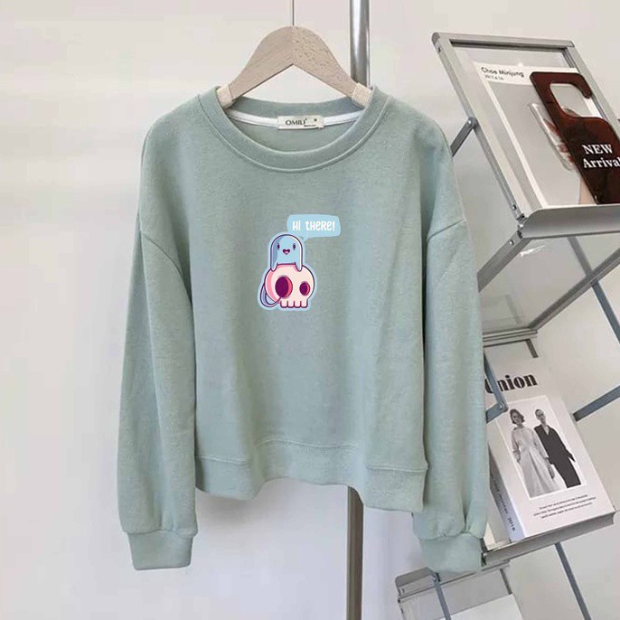 Be There Sweater Wanita Oversize M - XXL Bahan Fleece