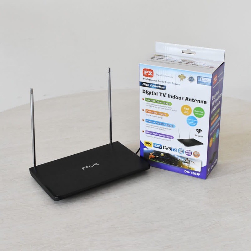 Antena TV Indoor PX DA-1203P Digital TV DVB-T2 dengan Booster