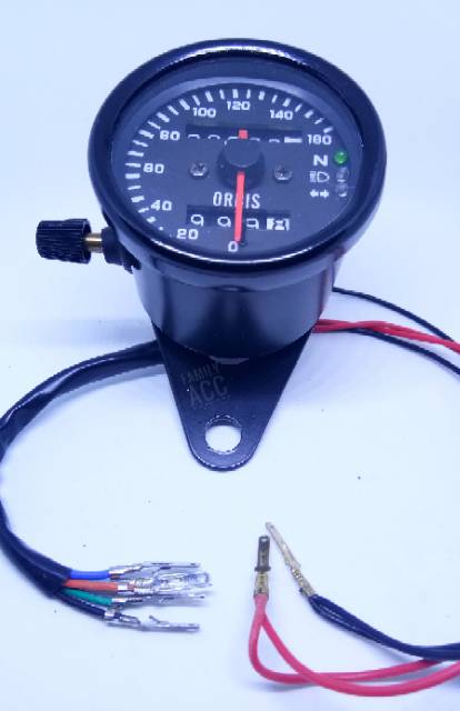 SPEEDOMETER KILOMETER CUSTOM HITAM VARIASI INDIKATOR LED MOTOR UNIVERSAL