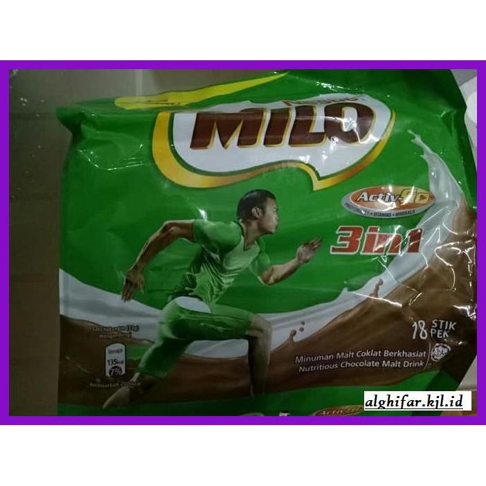 

lanoisidartdrink- milo malaysia 3 in 1 # 18+3 sachet -asliii-bngittt.