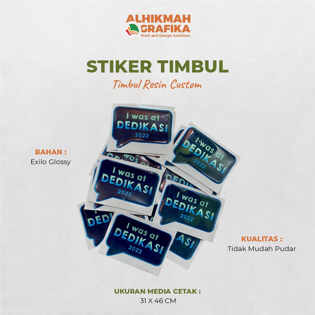 

Stiker Timbul Bahan Resin Embos Bisa Custom
