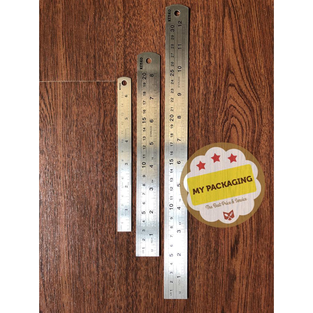 Stainless Steel Ruler Penggaris Besi Kenko 15 cm - Satuan