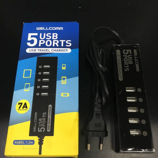 Charger USB Port Wellcomm 7A/Bisa Cas 5 HP Sekaligus