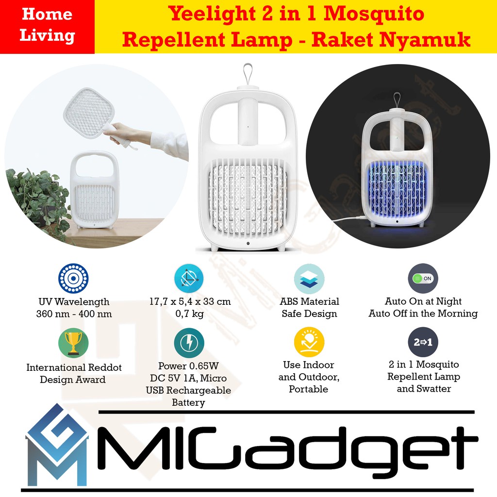 Yeelight 2-in-1 Mosquito Repellent Lamp Swatter Raket Nyamuk