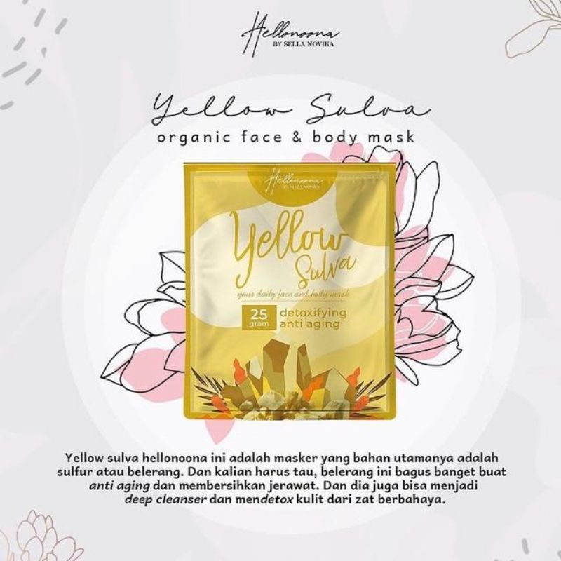 ✿ELYSABETHME✿ Masker wajah Hellonoona bubuk organik herbal alami untuk mengobati jerawat komedo wajah kusam