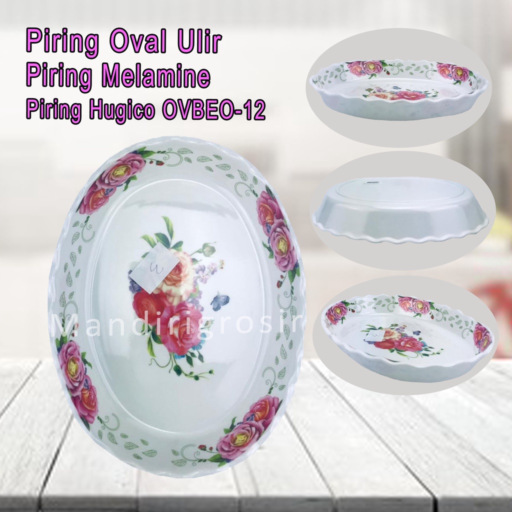 Piring Oval Ulir *Piring Hugico * Piring Melamine * OVBEO-12