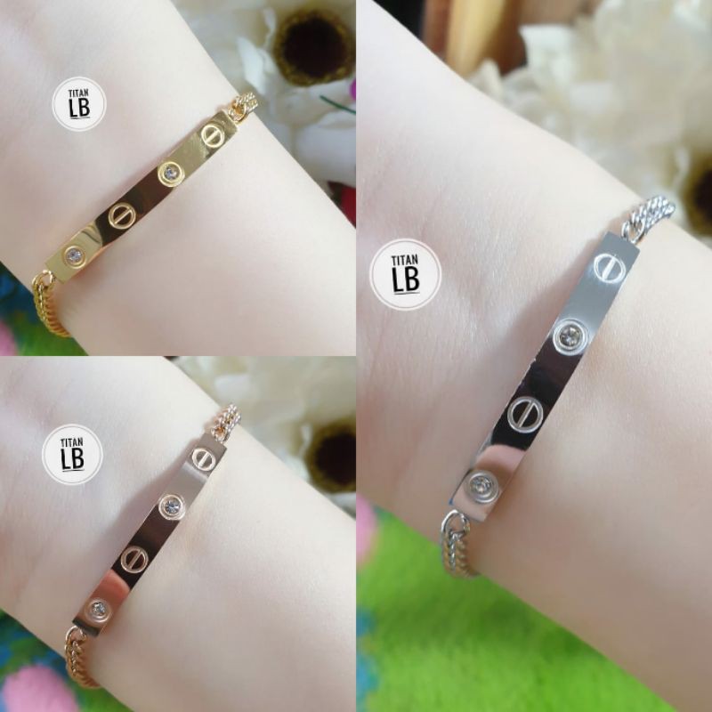 Gelang Rantai Titanium Permata 3 Warna N16042103