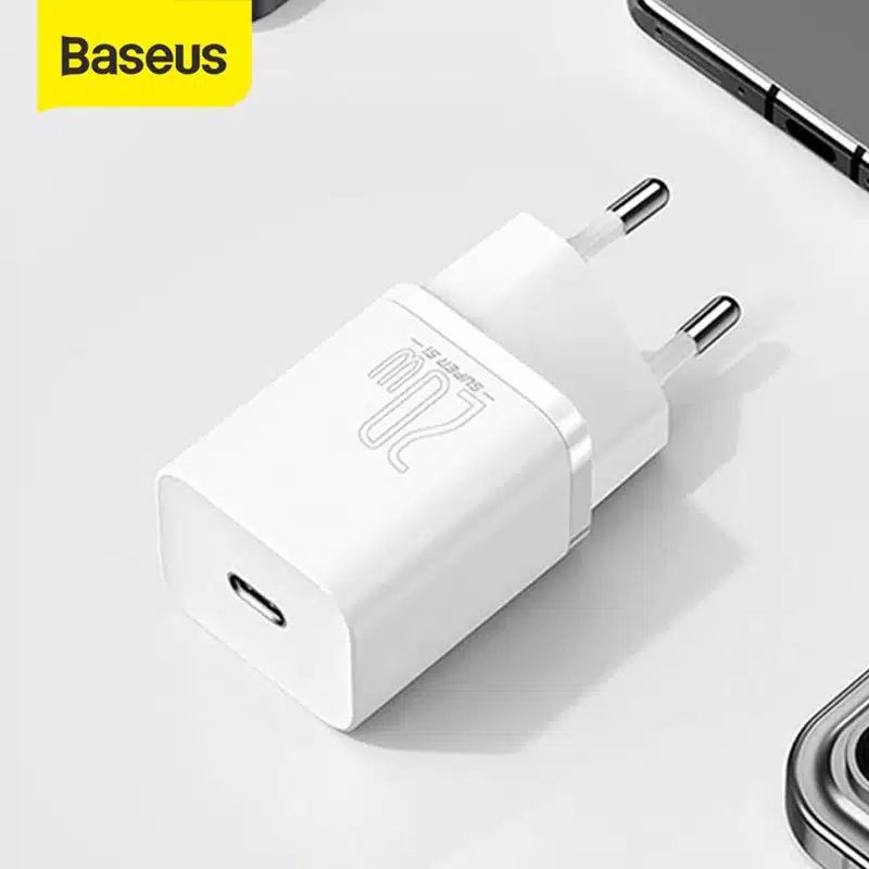 KEPALA CHARGER TYPE C PD BASEUS ORIGINAL QUICK CHARGER 20W IPHONE 12 ORIGINAL