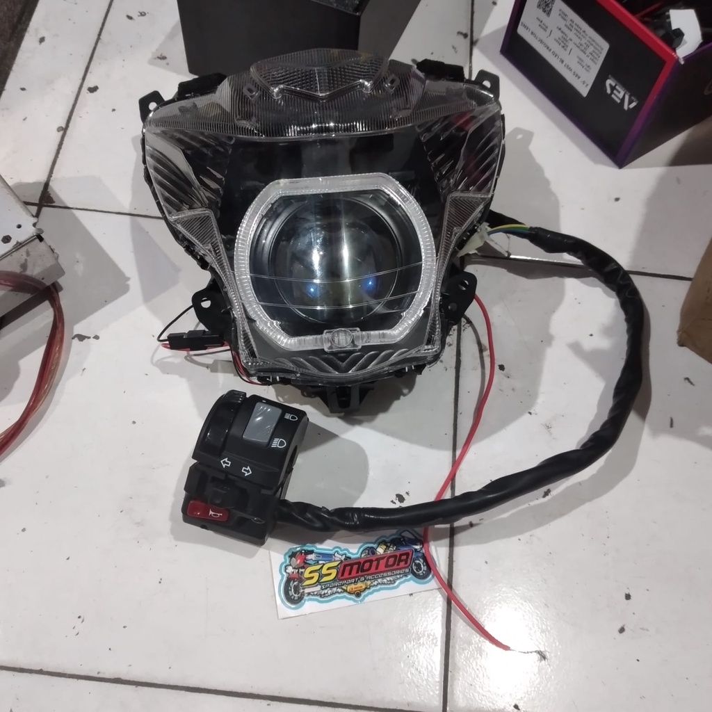 HEADLAMP SATRIA FU FI INJEKSI BILED PROJECTOR / PROJIE WST BMW FREE SAKLAR VIXION