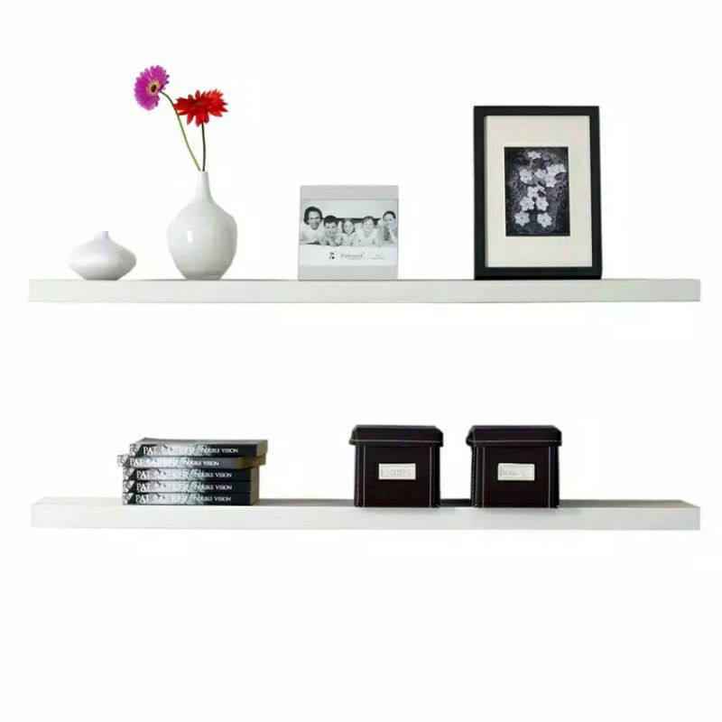 rak dinding ambalan 2pcs P60cm minimalis floating shelves gantung tempel sudut pojok pelengkap rak h