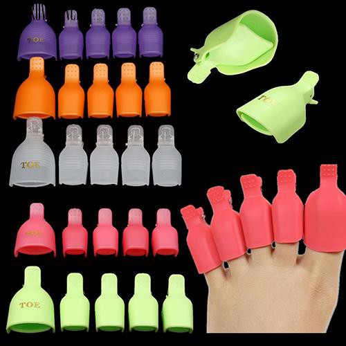 [Bayar Di Tempat] 5 Pcs Kuku Rendam Off Klip Caps Nail Art Tips Polandia UV Gel Clamp Remover Wrap