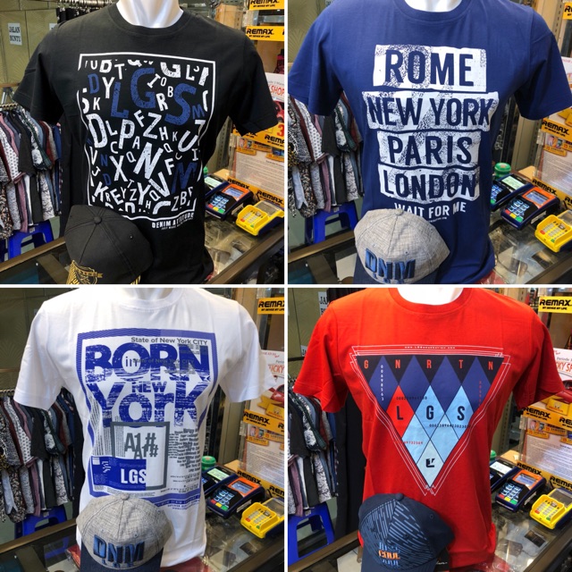 Kaos fashion Lgs Johnwin katun motif warna