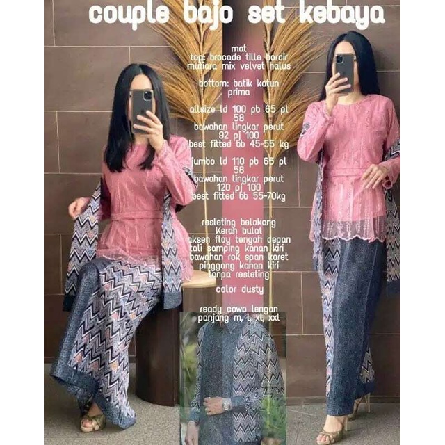 KHANSABATIK [ADA JUMBO] TERMURAH! BATIK KEBAYA TERBARU COUPLE PASANGAN JAWA 1 BROKAT Tunangan Lamaran Modern