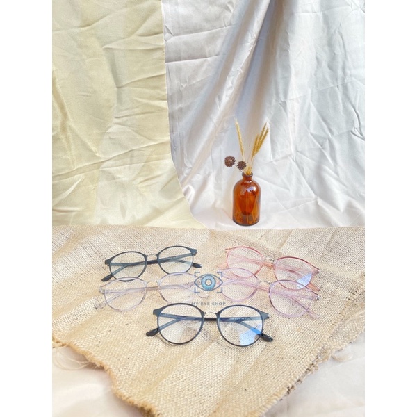 Kacamata Minus Anti Radiasi Blue Ray Photocromic Fashion Wanita & Pria Model Bulat Cateye Kualitas P