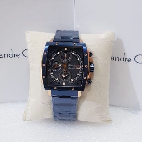 ALEXANDRE CHRISTIE PRIA AC 6376 BLUE ROSEGOLD JAM TANGAN PRIA ORIGINAL