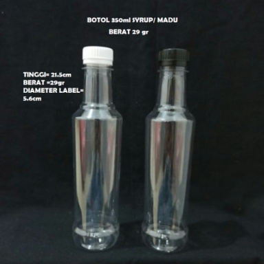 Botol 350ml Madu Syrup /Botol PET /Botol Plastik / Botol Plastik Marjan / Bahan Tebal 29gr / SENTUL