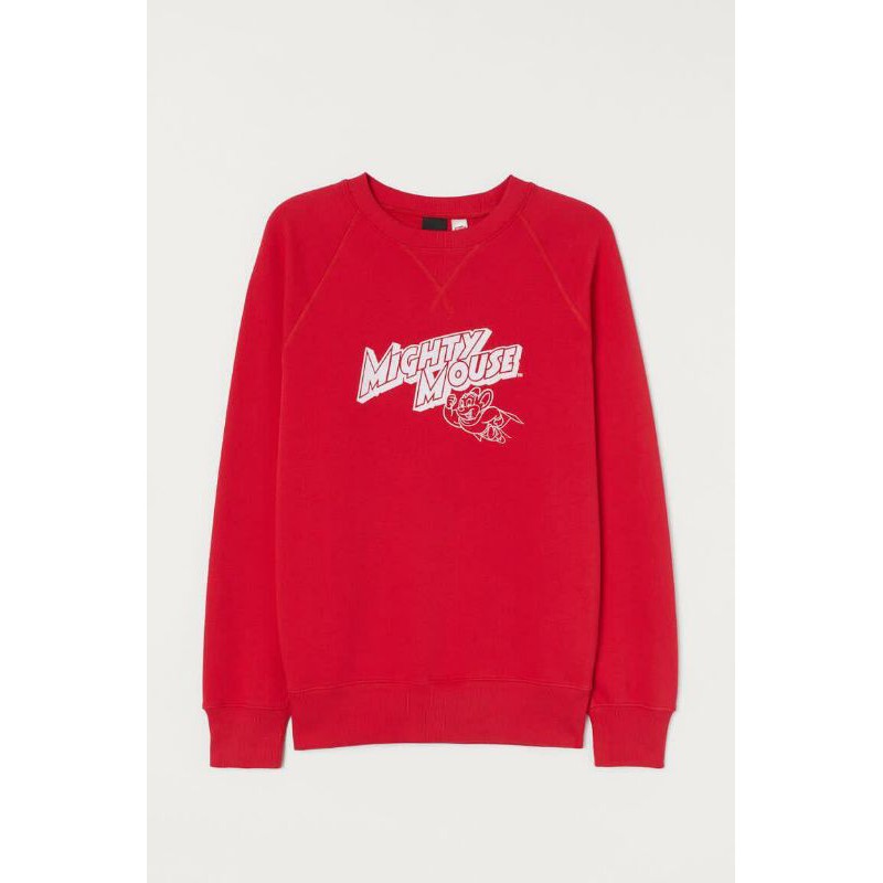 crewneck h&m hnm mighty mouse merah