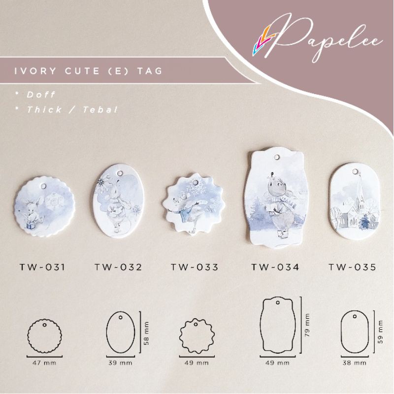 

Ivory Cute Tag tebal / Gift Tag / Hangtag / Tag Hampers