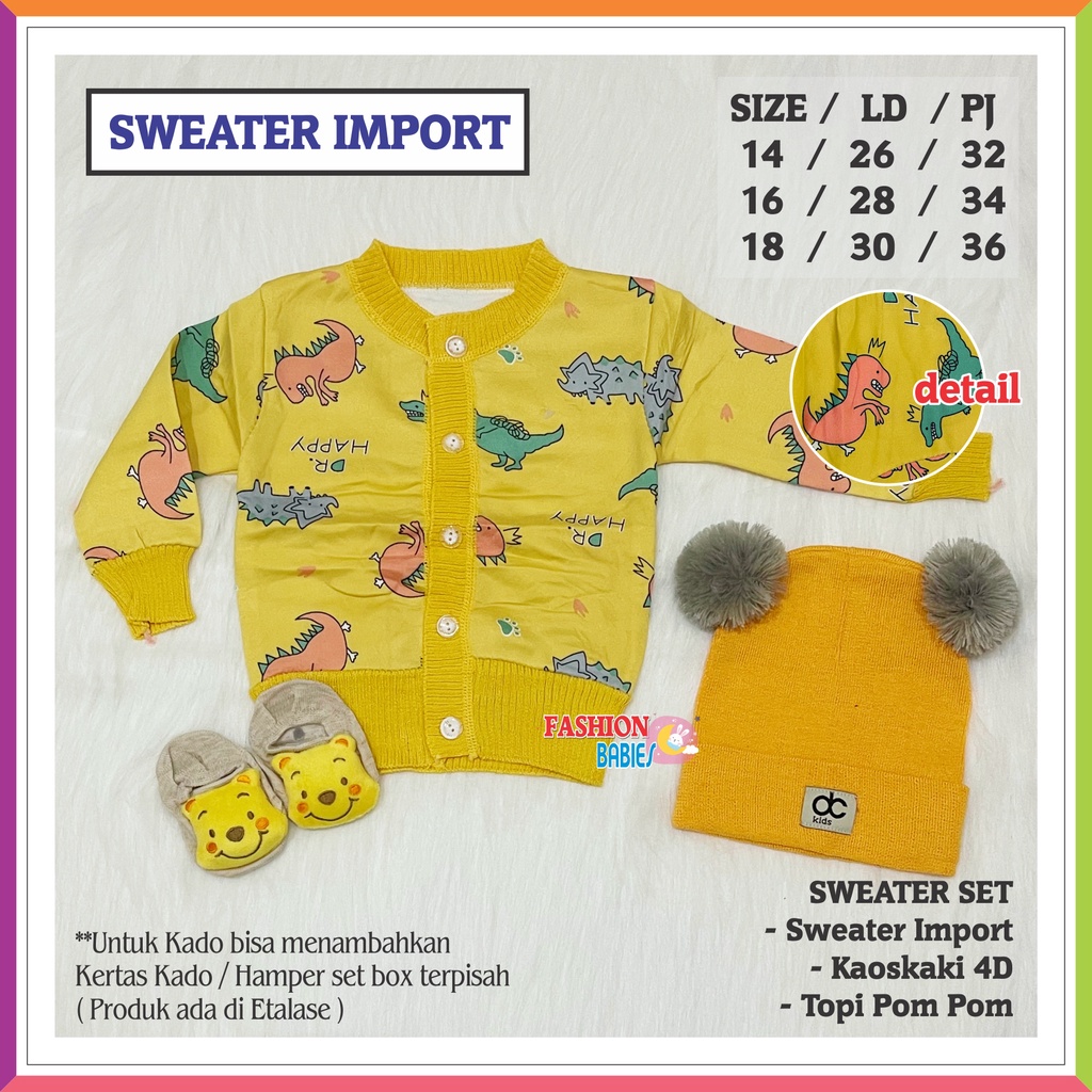 ❤ Fashionbabies ❤ SWEATER IMPORT KARAKTER SET / BISA CUSTOM