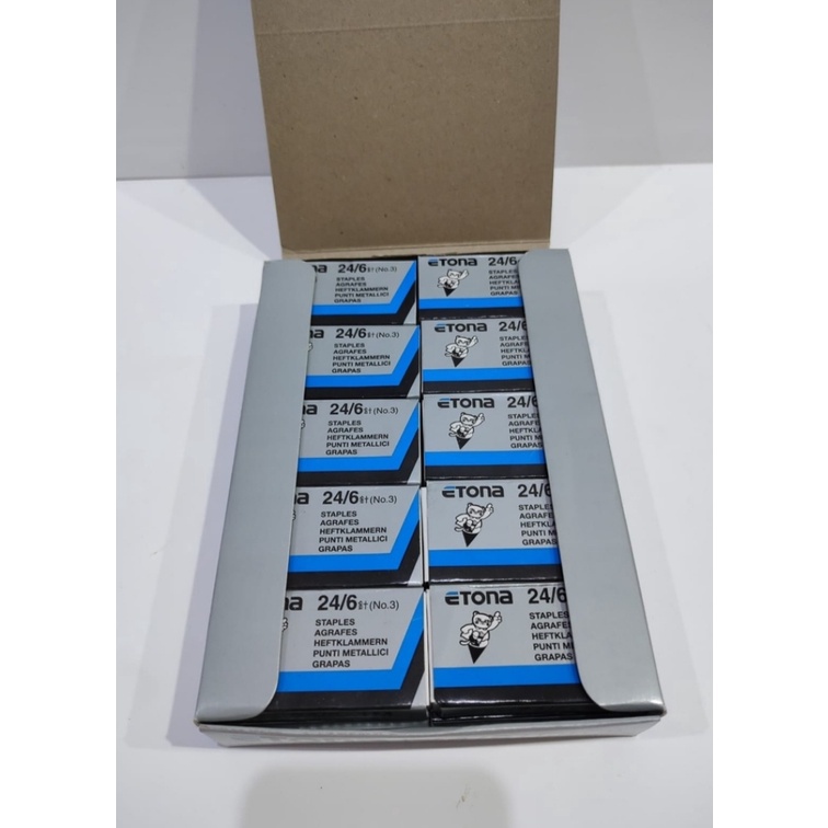 (24/6 Staples) 20 box STAPLES ETONA STAPLES no 3. ORI! Produk Lokal, garansi seumur hidup!