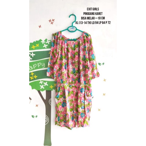 Overall Jumpsuit Pendek Anak Cewe Perempuan Exit Girls