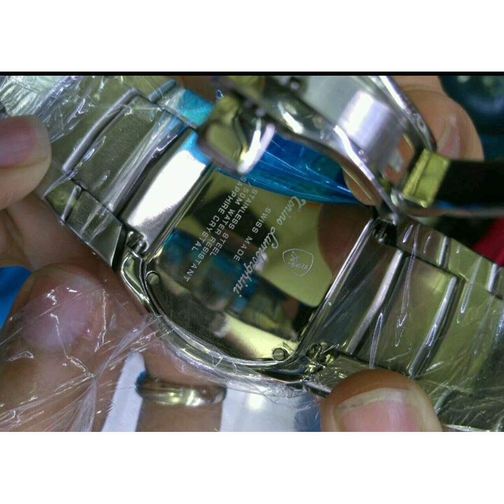 JAM TANGAN PRIA LAMBORGHINI TORINO ELEGAN MEWAH SILVER SUPER QUALITY AAA GRADE