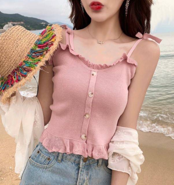 BAJU / TOP MELANIE RAJUT TA9 / ATASAN / BLOUSE WANITA / RAJUT / POLOS