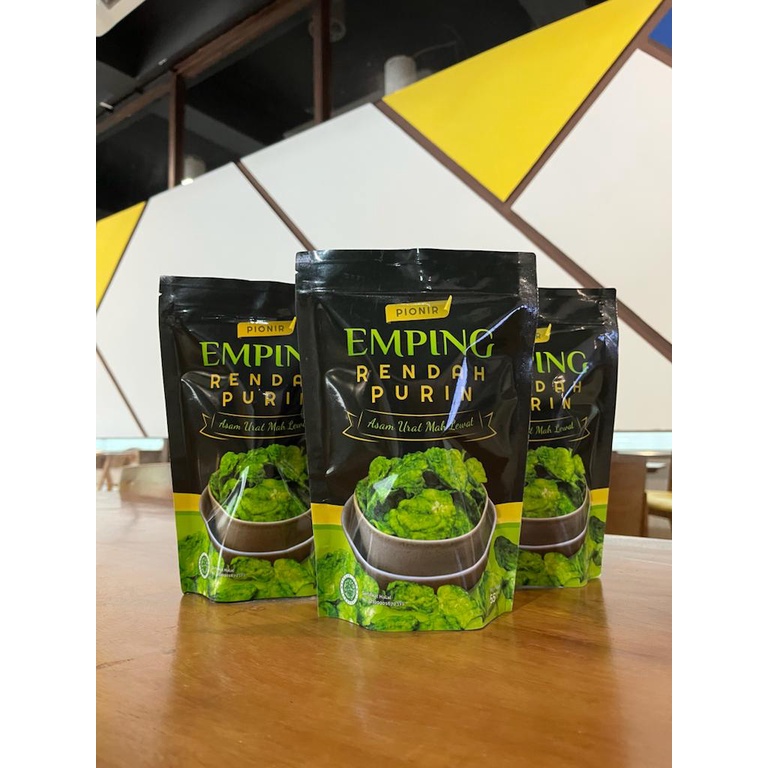 

Emping Rendah Purin kemasan standing pouch 55 gram