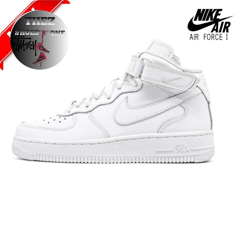 Nike Air Force 1 Mid All White Triple White GS - BNIB HIGH LEATHER QUALITY 100% Thez_Shoesone