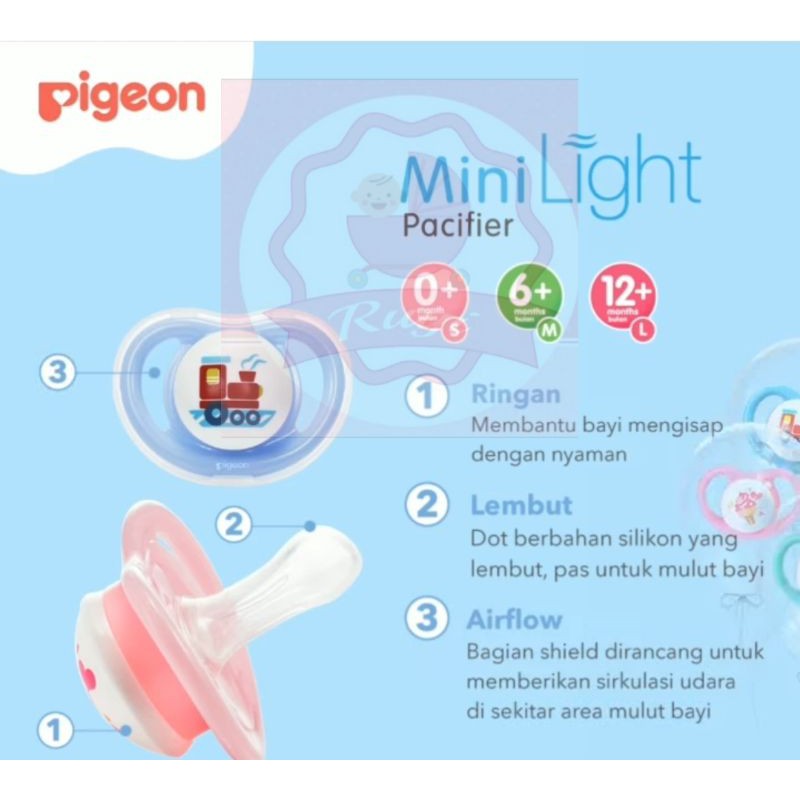 Pigeon Empeng MiniLight Size {S &amp; M}